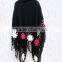 New Style Knitting Ladies Capes With Flower