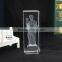 3D Laser Etched Crystal gife Glass Cube for room decorate