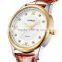 Luxury Brand Gold Military Genuine Leather Rhinestone Quartz Man Watch WEIDE 93008R
