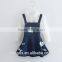 Hot sale bowknot chiffon shirt cartoon denim shoulder-straps two-piece dress