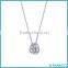 Jewellery Jewelry 1 ct Round Clear Cubic Zirconia CZ Silver Solitaire Pendant Necklace 18"