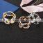Fashion CZ cubic women's diomand rings link surround engagement rings