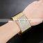 New Fashion Cluster Crystal Beads Channel Setting Rose Gold Wide Bangles Flexible Bracelet For Women