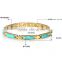 Fashion OL18K Real Gold Plated Prevent Radiation Strip-type Opal Turquoise Stone Copper Bracelets For Women's Arthritis