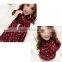 Women Grid Polka Dot Pattern Long Chiffon Soft Silky Wrap Shawl Scarves