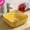 Beautiful white Bathroom Ceramic Vanity golden color counter top basin