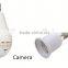 WiFi Fisheye Cloud Smart Bulb 1.78mm lens fisheye security camera with two-way audio and 128G recording feature