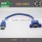 Blue usb 3.0 panel mount cable with ear