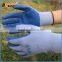 BSSAFETY 21 yarn knitted wrinkle latex working gloves with good quality