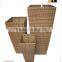 PE/Plastic rattan square with liner deco flower vase