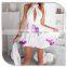Summer Halter One Piece Hollow Out Dress 2016 Keyhole Flower Print A Line Simple Casual Dress