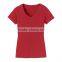 Short Sleeve Bulk Deep V-neck Women Cotton Plain Blank Tshirt