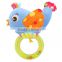 Colourful Circle Baby Plastic Ring Rattle Insert Teether Toy For Gift