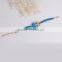 New Fashion Gold Plated Blue Suede Velvet Cord Halloween Owl Connector Black Enamel Bracelets