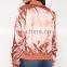 China Clothing Manufacturer Custom Plain Satin Bomber Jacket Wholesale