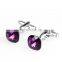 Simple Deluxe Purple Rhinestone Jewelry Unisex Shirt Cufflinks Brand