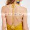 Open back elastic waistband wide legs lovely romper ladies summer
