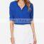 CHEFON Sexy deep v neck long sleeve women latest skirt and blouse 2016