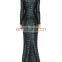 Fashion V-neck & Front Seam Slit Green Sequin Beaded Evening Dress With Long Sleeve