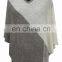 2016 Wholesale Plain Knitted Cashmere/wool Poncho for Women ,Two Tone Poncho