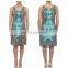 Chiffon Multi-color Ethnic Floral Print Lady Midi Dress