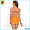 Wholesale Casual China Mesh Insert Color Block Crisscross One-Piece Swimwear
