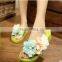 2016 best selling with flowers Bohemia summer slippers beach flip-flops slippers