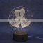 Wholesale 3D led lamp base, wood table lamp illusion acrylic sensor night light