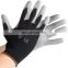 HUAYI Gray Polyurethane Coated Safety Work Gloves for Hand Protection