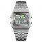 Skmei 1338 Men World Time Watches 30ATM Waterproof Luxury Dual Time Square Face Gold Wrist Watch