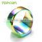 Topearl Jewelry Wholesale Stainless Steel Colorful Rainbow Ring High Polished Cool Biker Ring for Men MER438