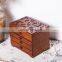 Vintage Clover Carved 4 Layer  Antique Wooden Jewelry Box Organizer Boxes