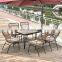 Printed Glass Table + 6 Chairs Set expandable multi color Turkish design