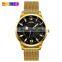New Arrival SKMEI 9166 Mens Luxury Gold Plated Watch Japan Mov't 304 Stainless Steel Quartz Wristwatch