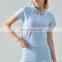 Wholesale Women Half Zip Lapel Short Sleeve T-Shirt High Quality Loose Gym Yoga Wear Workout Sports Athletic Tennis Shirt Top