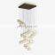 Custom linear adjustable alabaster chandelier suitable for bedroom living room dining room bar spiral staircase decor chandelier