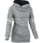 Latest Casual Heavyweight Split Joint Cotton Slim Fitted Women Hoodies