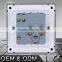 Prestigious brushed stainless steel wall plate socket with switch