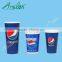 disposable thick double PE cold and hot take away paper cups with lids