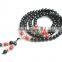 8mm black Obsidian and cinnabar 108 mala beads buddhist prayer beads