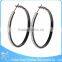 ZS17108 Women Black Anodized Fashion Big Hoop Earring Crystal Micro Pave Earring