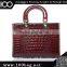 Red crocodile grain handbags designers brand bag for lady