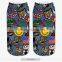Fashion Teenagers Footwear High Quality 3d Digital Full Print Colorful Ankle Socks Sports Unisex Custom Hot Sale Stretch Spandex