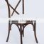 good quality beech wood cross back chair for event rental
