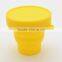 SILICONE COLLAPSIBLE CUP W/LID, SILICONE TELESCOPIC CUP W/LID