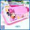 New arrival 2 layers pink plastic pencil box with scissors