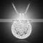 2016 New Vintage Hollow Out Round Gold Plated Rhinestone Pendant Necklace Long Chain for Women Jewelry Gifts
