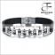 Cool Mens Rock Style Stainless Steel Leather Bracelet Men Jewelry Wholesale