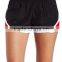 womens 100% polyester gym shorts with trimming