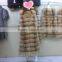 Korean Style Coats Sleeveless Long Natural Fox Fur Vests